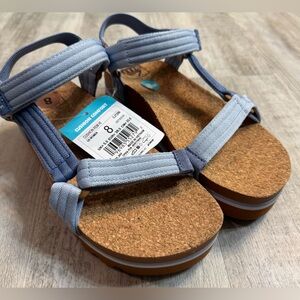 REEF women’s cushion Rem Hi platform sandal - Dusty Blue Duo, Size 8 NWT